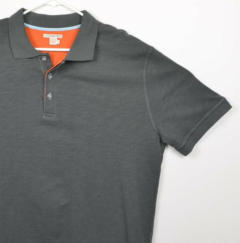 Carbon 2 Cobalt Men's Sz Large Gray Orange Double-Shirt Polo Shirt