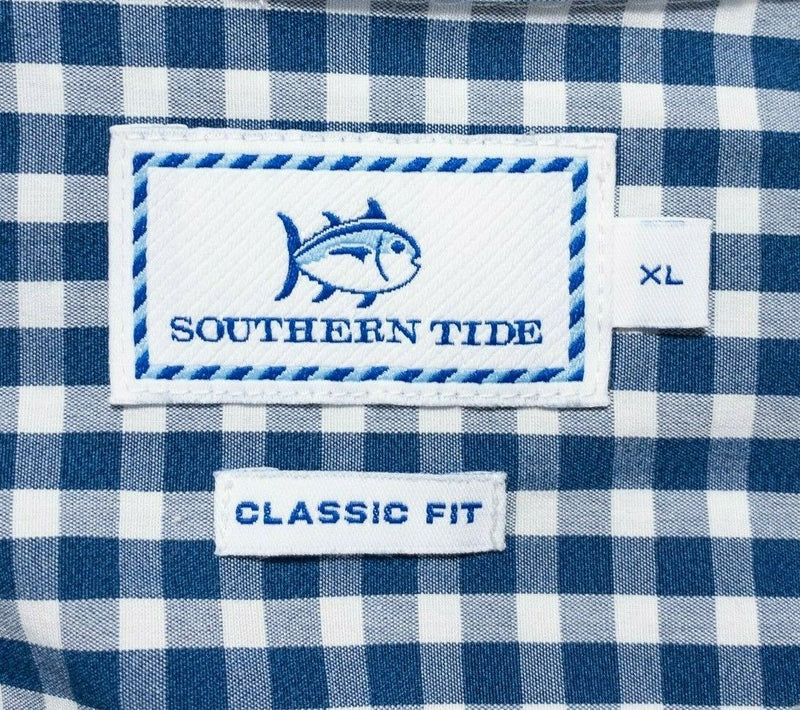 Southern Tide Gingham Check Button-Down Shirt Blue White Skipjack Men's XL