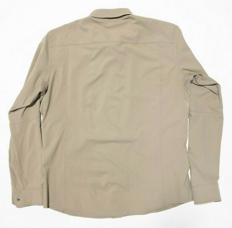 Kuhl Long Sleeve Shirt Men's Large Khaki Bandit Travel Outdoor Button-Front