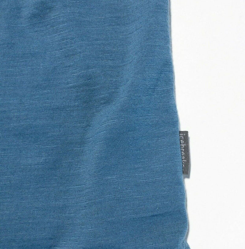 Icebreaker Merino Men's Shirt XL Blue Short Sleeve Hiking Outdoor Casual