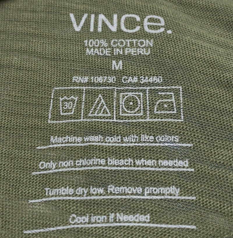 Vince Long Sleeve Henley Men's Medium Green 3-Button Pullover T-Shirt