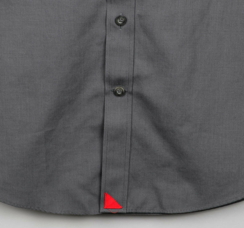 UNTUCKit Men's Sz Small Slim Fit Wrinkle Free Solid Gray Button-Front Shirt