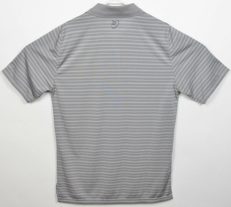 Zero Restriction Men's Medium Tour Series Gray Striped Wicking Golf Polo Shirt