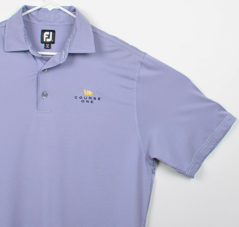 FootJoy Men's Sz Large Purple Micro-Striped FJ Performance Golf Polo Shirt