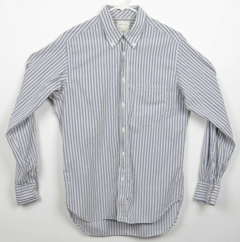 Billy Reid Men's Small Standard Cut Blue White Striped Italy Button-Down Shirt