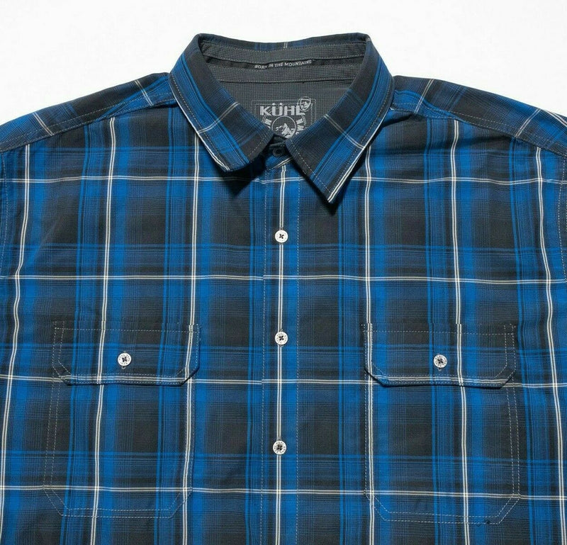 Kuhl Eluxur Ionik Long Sleeve Shirt Blue Gray Plaid Hiking Outdoor Men's XL