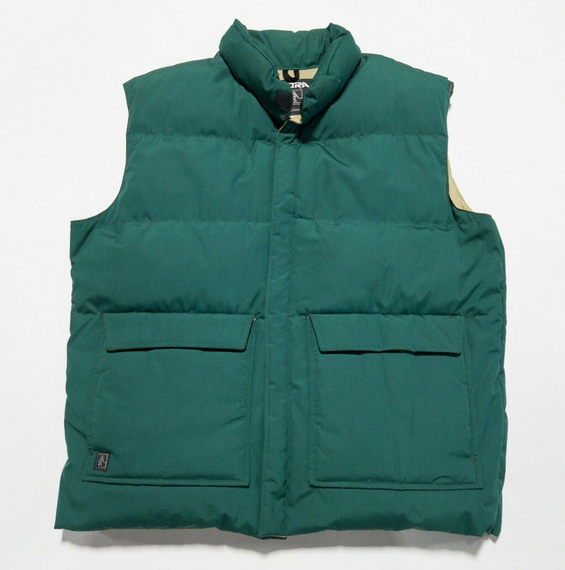 Vintage 80s ALTRA Men's XL Down Puffer Solid Green Ski Winter Vest