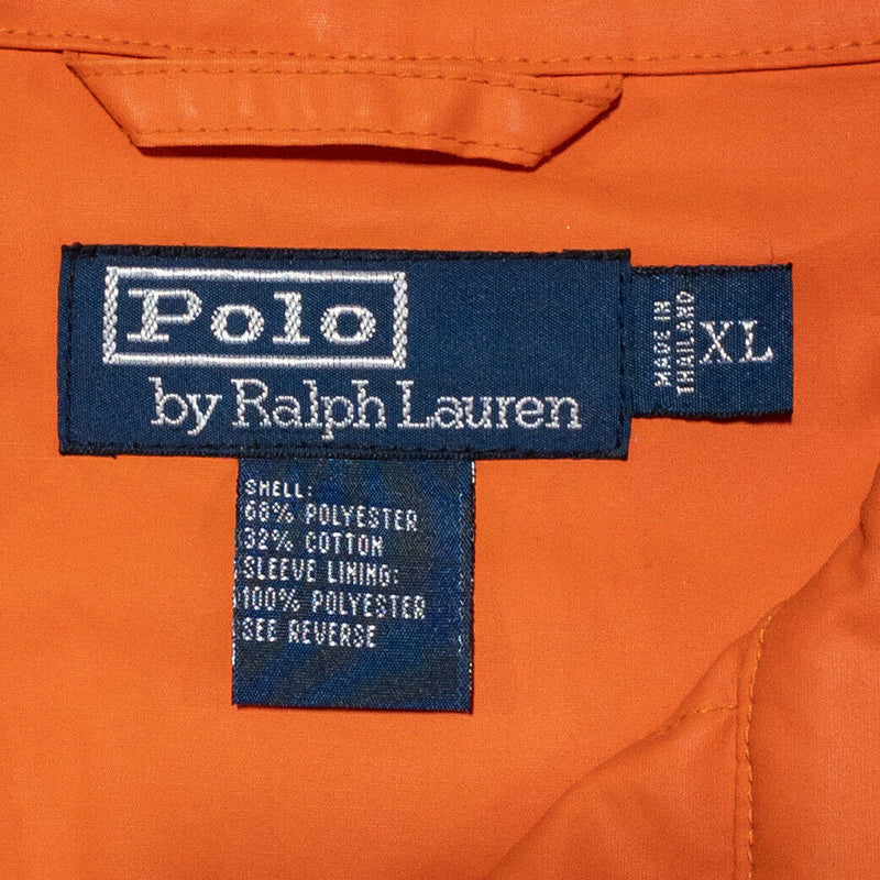 Polo Ralph Lauren Men's XL Rain Coat Solid Orange Button-Front Collared