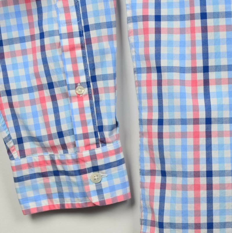 Vineyard Vines Men's XL Classic Fit Murray Pink Blue Check Button-Down Shirt