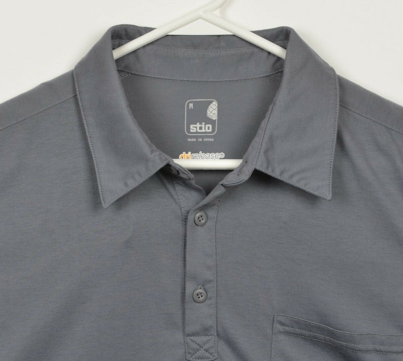 Stio Men's Medium Dri Release with Fresh Guard Solid Gray Pocket Polo Shirt