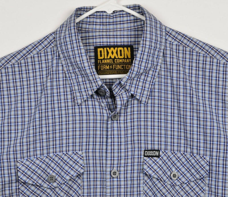 Dixxon Flannel Co. Men's Sz XL 100% Bamboo Blue Plaid Short Sleeve Shirt