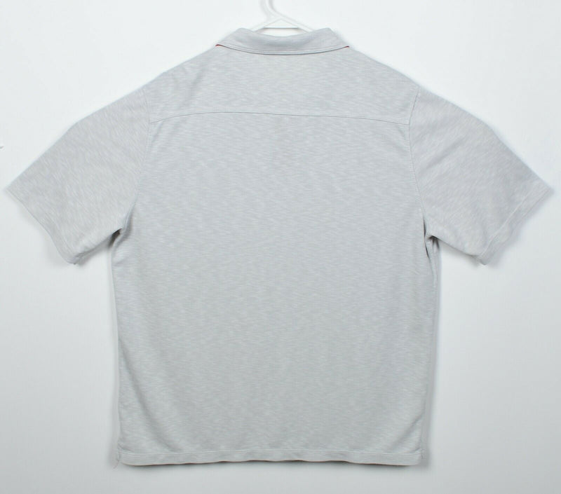 Carbon 2 Cobalt Men's Large Gray Modal Polyester Blend Short Sleeve Polo Shirt
