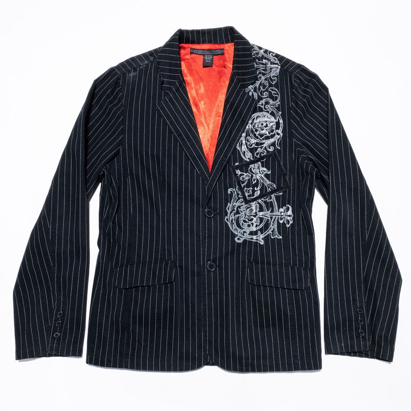 Our Silent Procession Blazer Jacket Men's Fits S/M Tag XL Black Skull Crossbones