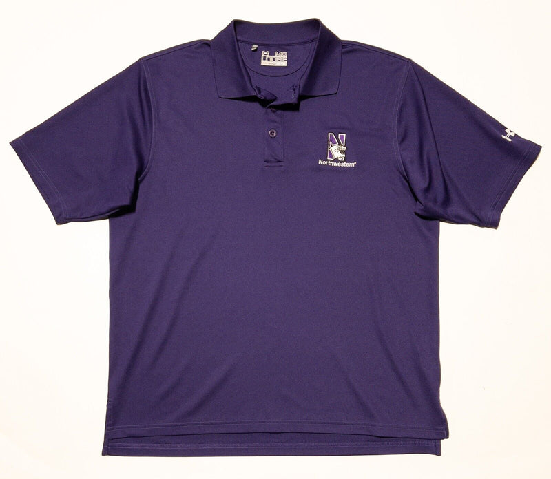 Northwestern Under armour Shirt Medium Men's Purple HeatGear Polo Wicking