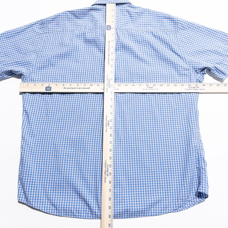 Peter Millar Crown Soft Shirt Men's XL Silk Blend Button-Down Blue Check