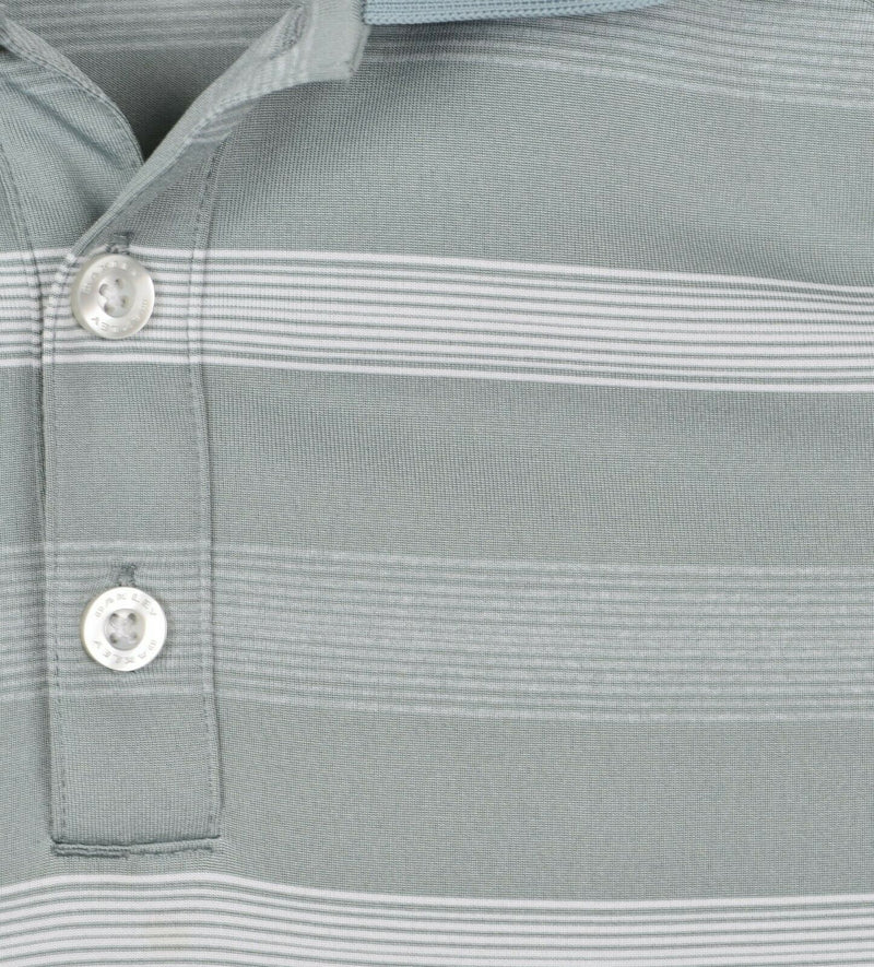 Oakley Hydrolix Men's Sz Small Regular Fit Gray Striped Polo Golf Shirt