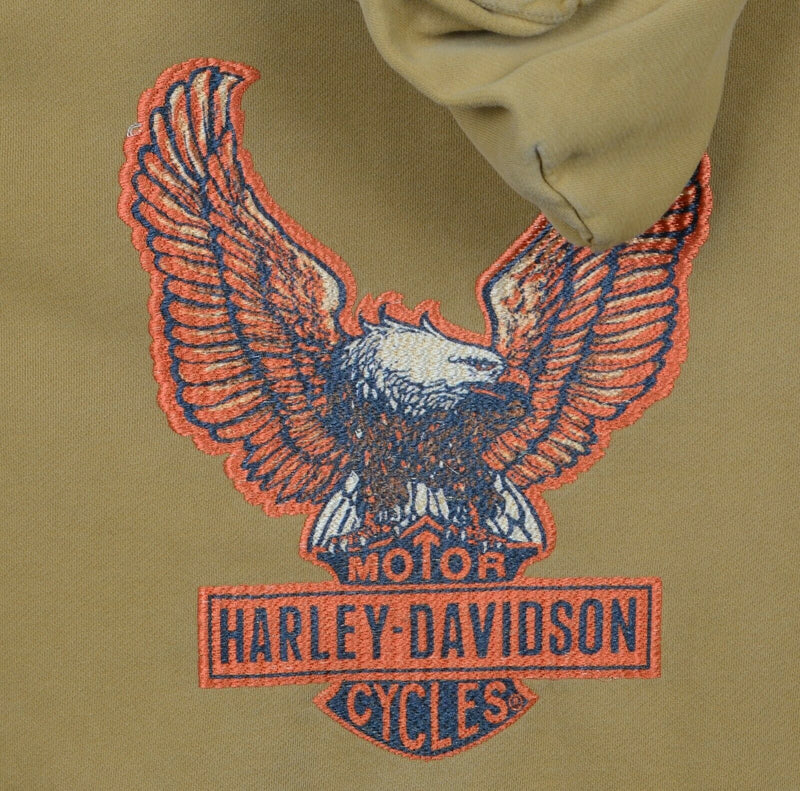 Harley-Davidson Men's Large Eagle Gold Biker Full-Zip Hoodie Sweatshirt