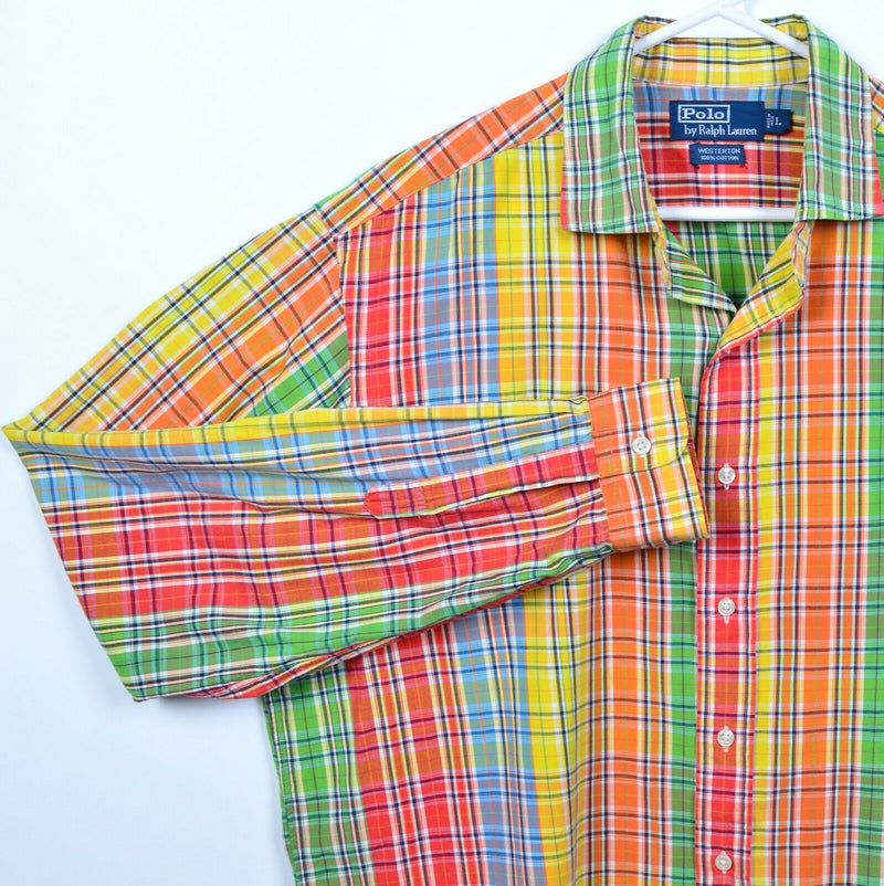 Polo Ralph Lauren Men's Large Westerton Colorful Plaid Button-Front Shirt