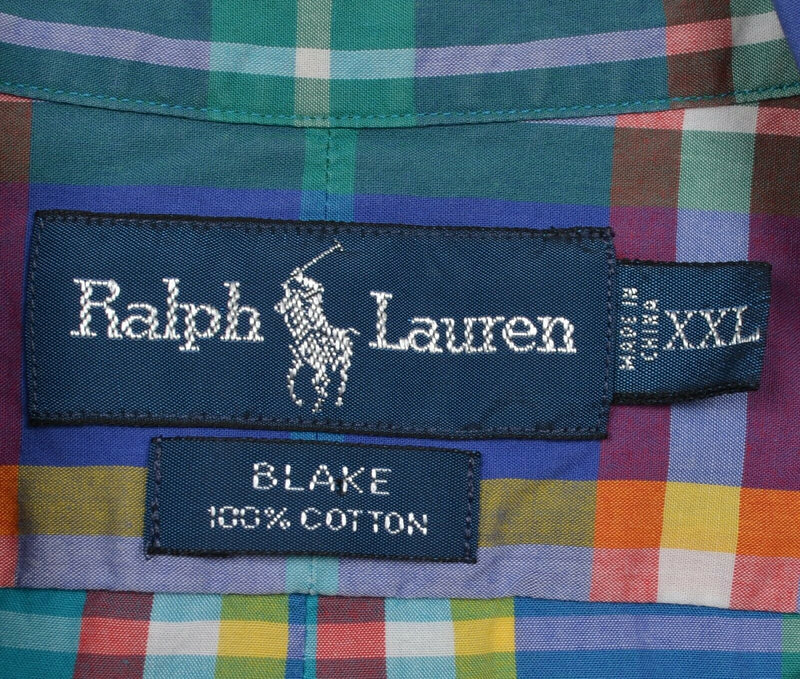 Polo Ralph Lauren Men's 2XL Multi-Color Plaid "Blake" S/S Button-Down Shirt