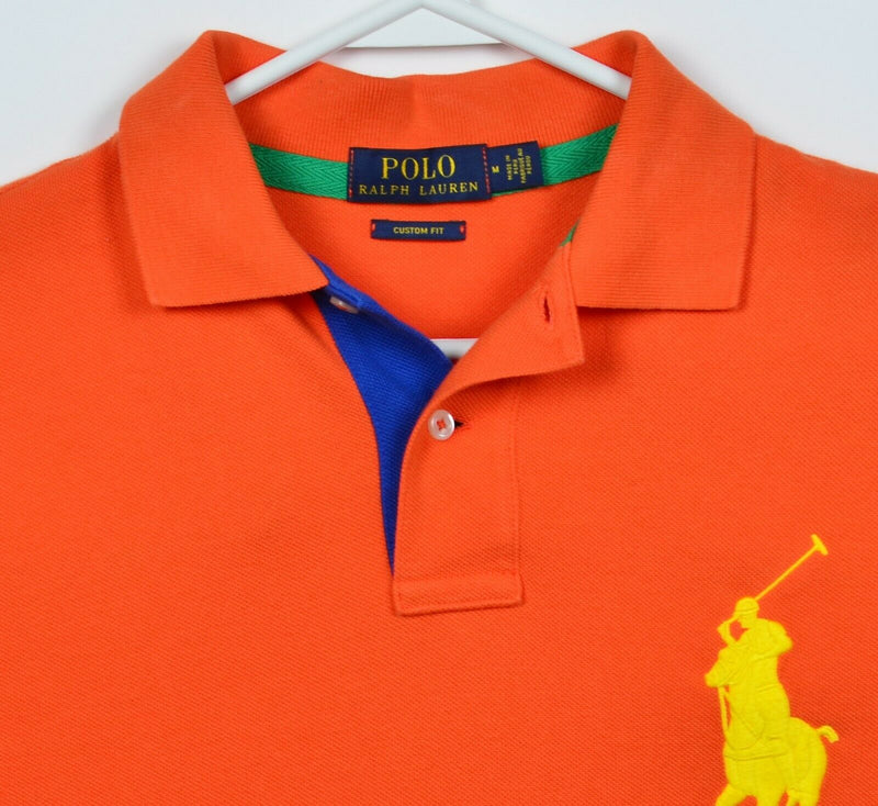 Polo Ralph Lauren Men's Medium Big Pony Embroidered Solid Orange Polo Shirt