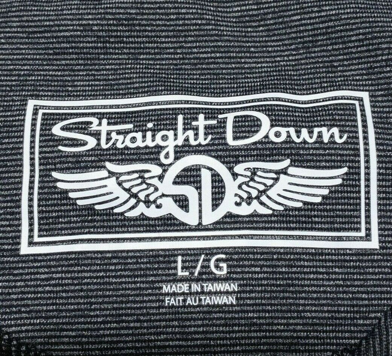 Straight Down 1/4 Zip Jacket Gray Golf Nylon Wicking Pullover Men's Large