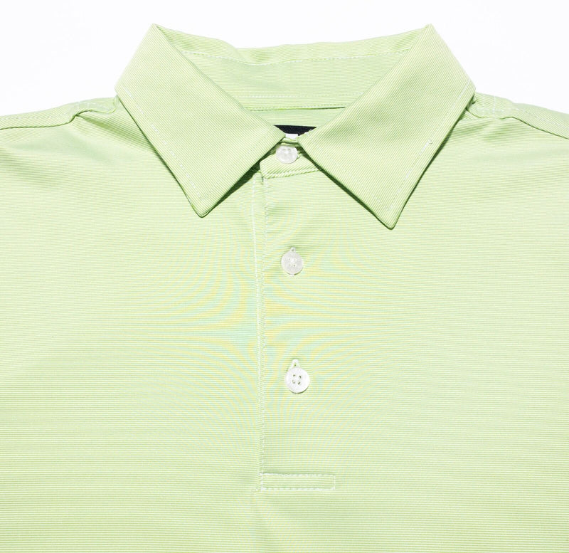 FootJoy Golf Shirt Men's XL Green Striped Wicking Stretch Performance Polo