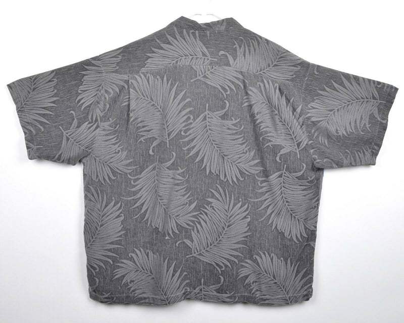 Tommy Bahama Men's Sz 2XL 100% Silk Floral Gray Textured Hawaiian Shirt