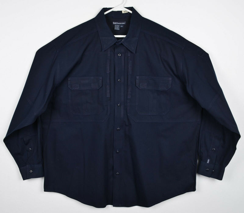 5.11 Tactical Men's 2XL Conceal Carry QuickDraw Navy Blue Vented Uniform Shirt