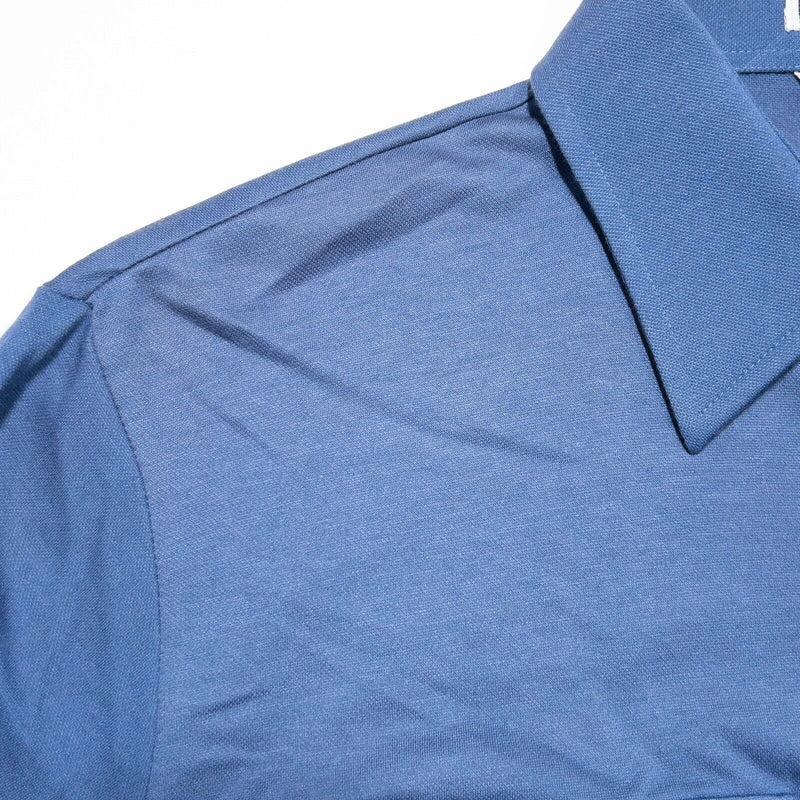 Vintage Christian Dior Shirt Men's Large Logo 80s Long Sleeve Button-Front Blue