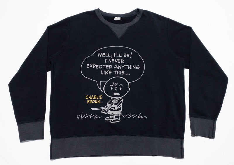 Uniqlo Peanuts Sweatshirt Vintage Men's Large Black Comic Strip Charlie Brown