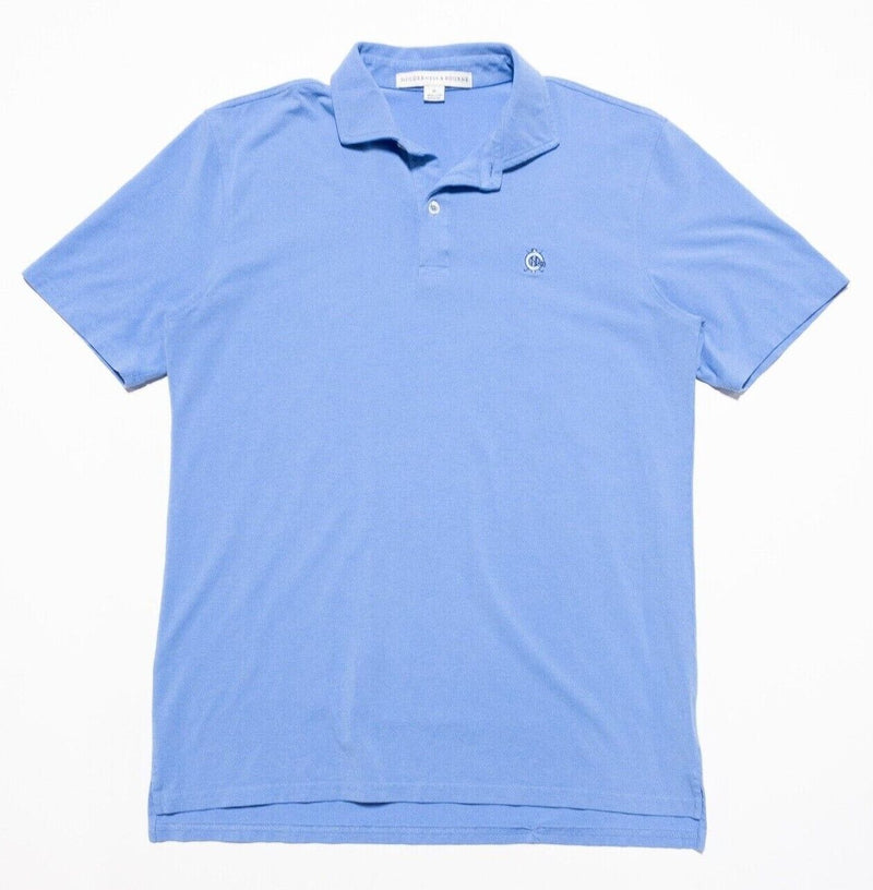 Holderness & Bourne Polo Medium Tailored Fit Mens Shirt Blue Golf Casual Stretch