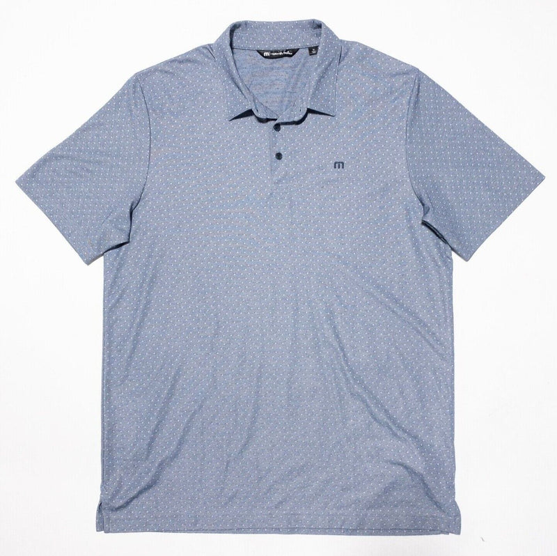 Travis Mathew Polo XL Men's Polka Dot Blue Golf Polyester Wicking Short Sleeve