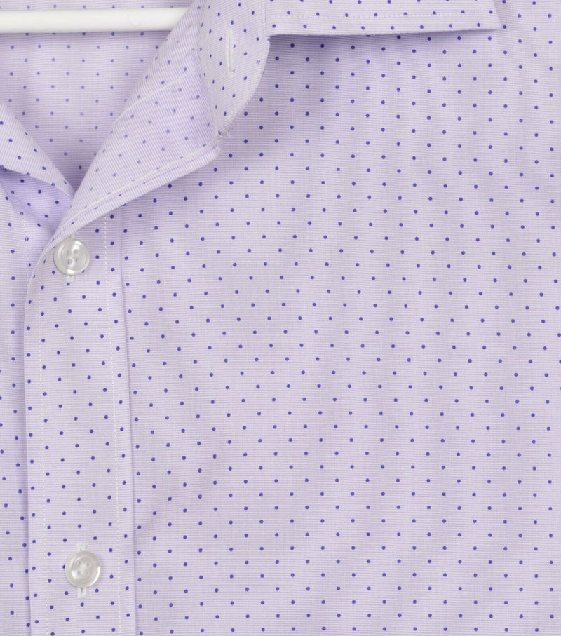 Bonobos Wrinkle-Free Men's Sz 16.5/34 Slim Fit Purple Polka Dot Dress Shirt