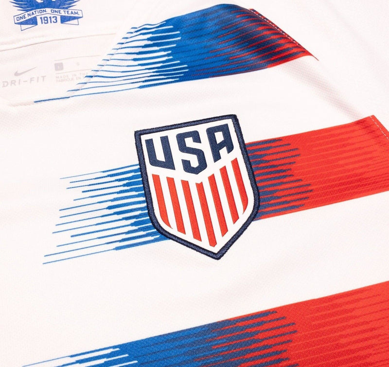 USA Soccer Jersey Large Men's Nike Dri-Fit 2018 USMNT Home White Short Sleeve
