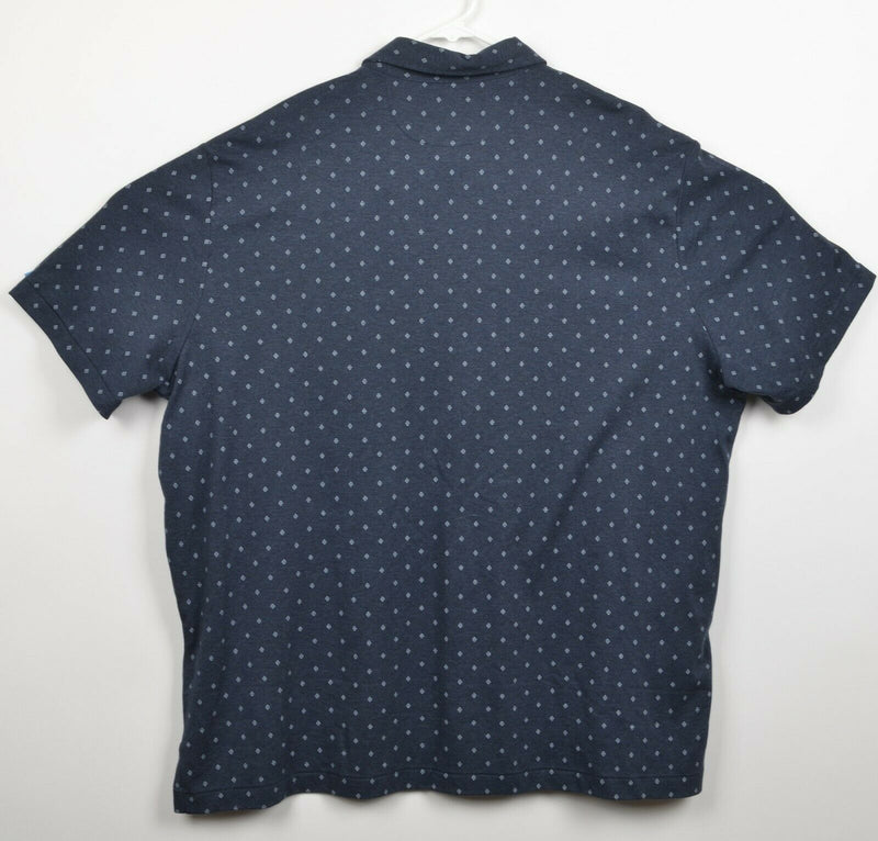 Polo Ralph Lauren Men's Sz XL Classic Fit Navy Blue Diamond Geometric Soft Shirt