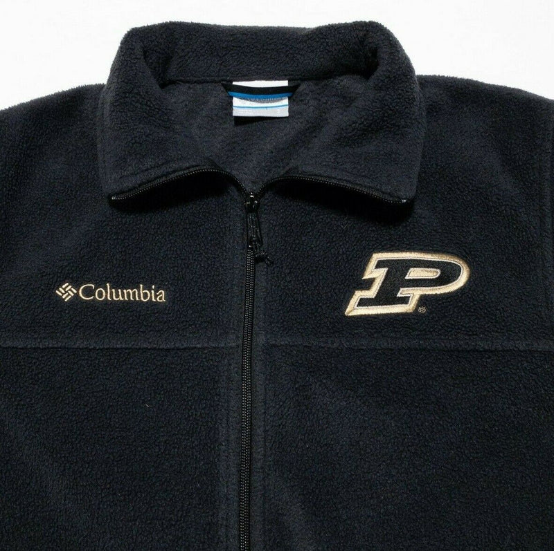 Purdue Boilermakers Jacket Men's Small Columbia Fleece Full Zip Black