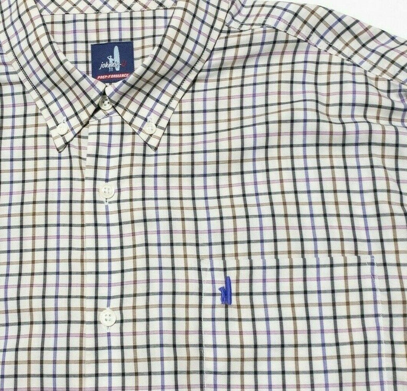 johnnie-O Prep-Formance Men's XL Long Sleeve Nylon Wicking Button Graph Check