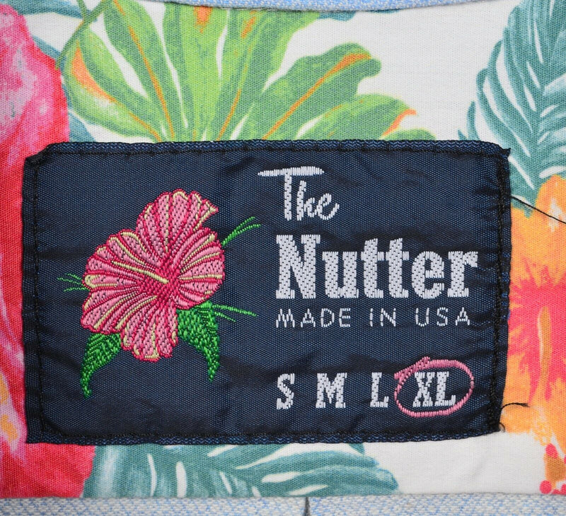 Chubbies The Nutter Men's XL Linen Blend Blue Popover Button-Down Shirt