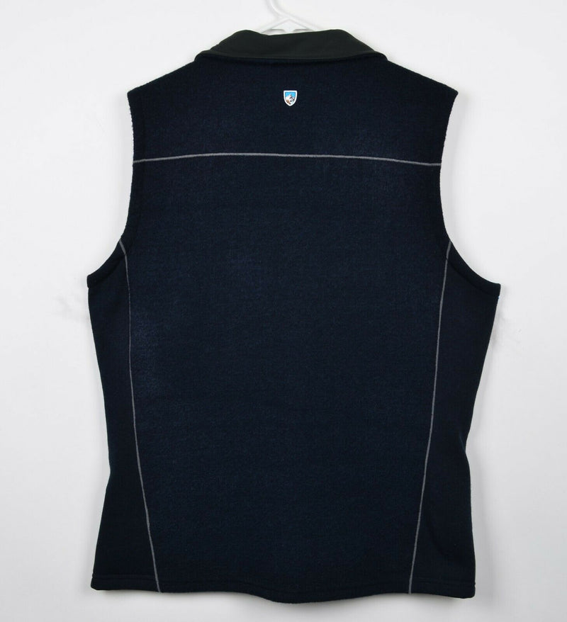 Kuhl Men's Large Dark Navy Blue Full Zip Alfpaca Fleece Interceptr Vest 3110