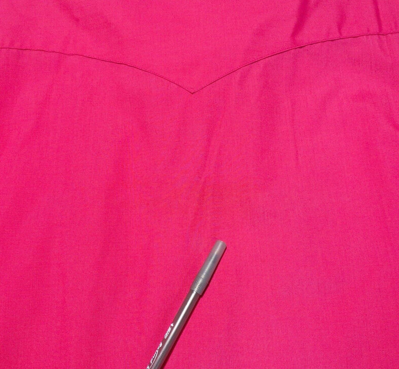 H Bar C Western Shirt 17.5 (XL) Men's Pearl Snap Hot Pink California Ranchwear
