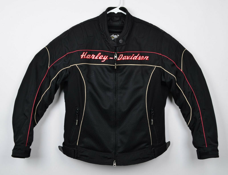 Harley-Davidson Women's Sz Large Mesh Padded Black Motorcycle Riding Jacket