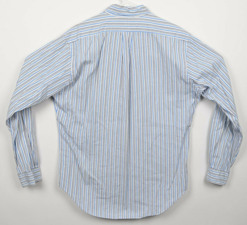 Polo Ralph Lauren Men's 15.5 Classic Fit White Blue Stripe Button-Down Shirt