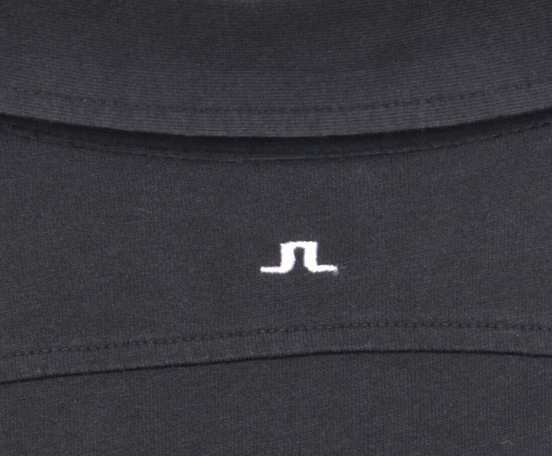 J. Lindeberg Men's Medium Solid Black Pocket Short Sleeve Golf Casual Polo Shirt