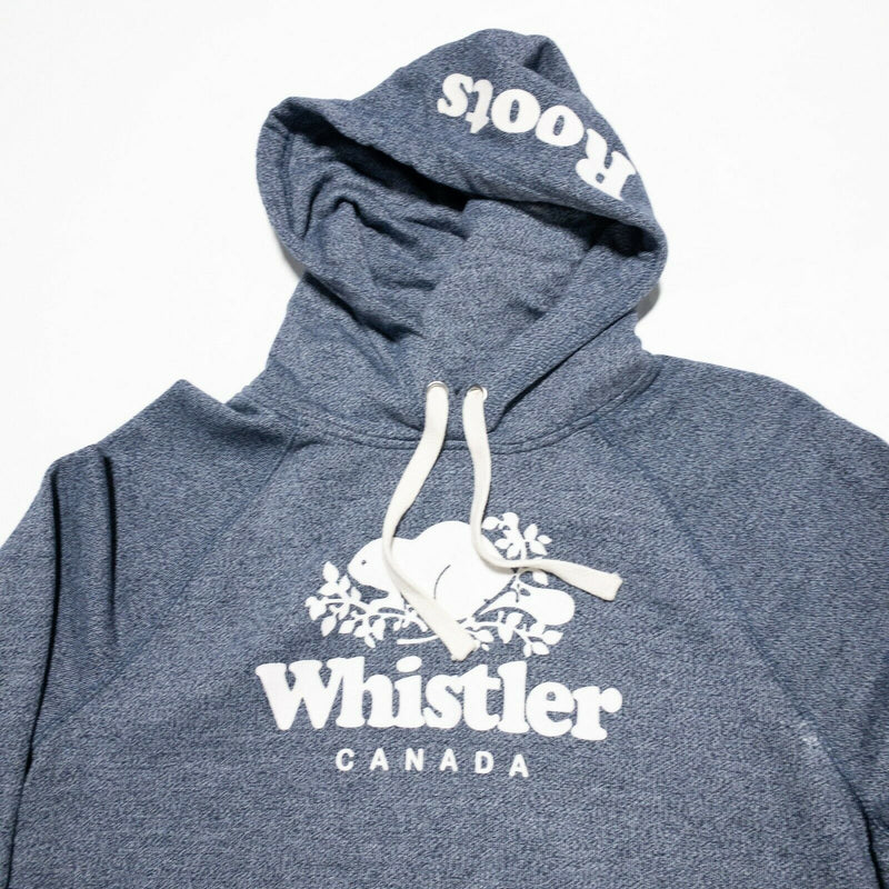 Roots Canada Whistler Blue Pullover Hoodie Sweatshirt Beaver Logo Men's XL