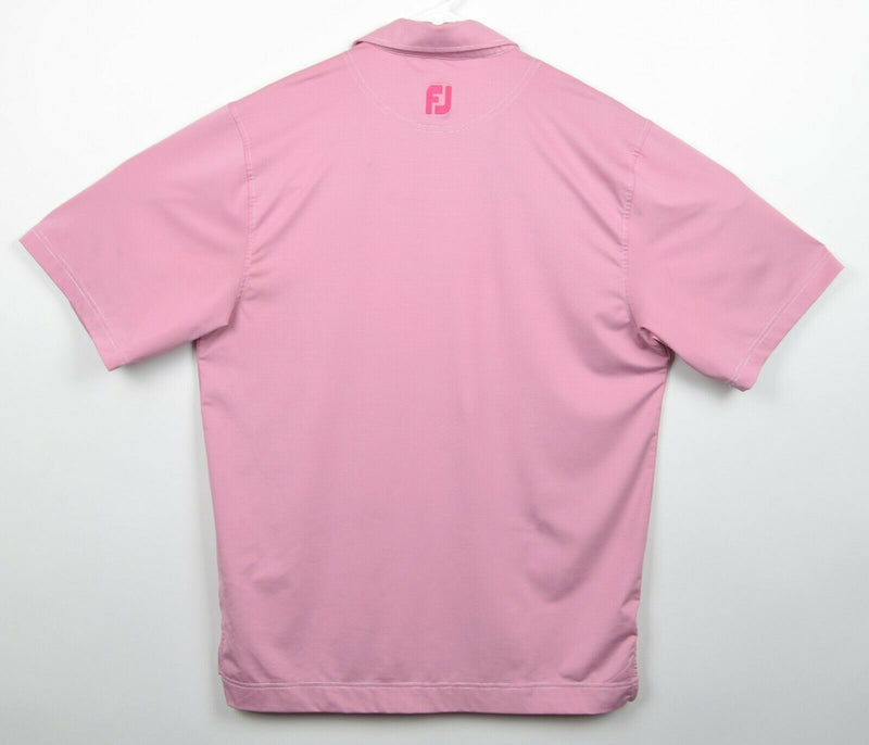 FootJoy Men's Medium Pink/Red Micro-Striped FJ Performance Golf Polo Shirt