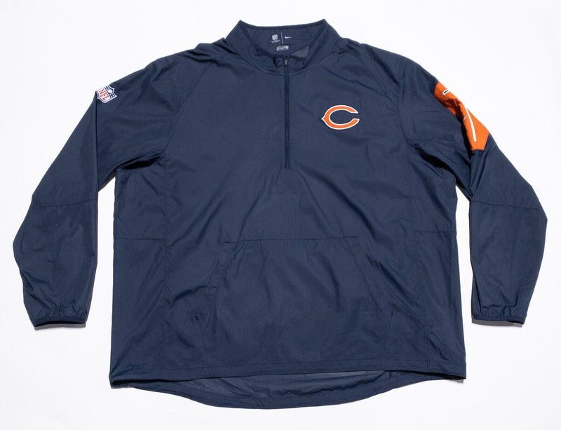 Chicago Bears Jacket Men's 3XL Nike NFL On Field 1/4 Zip Pullover Navy Blue