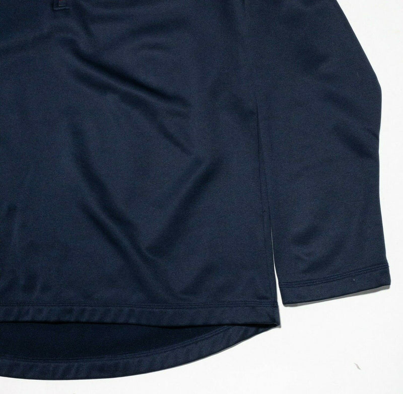 Chicago Bears 1/4 Zip Men's Large Majestic Thermabase Pullover Navy Blue Wicking