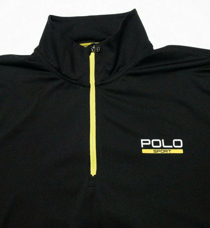 Polo Sport Ralph Lauren Performance 1/4 Zip Wicking Jacket Black Men's Large