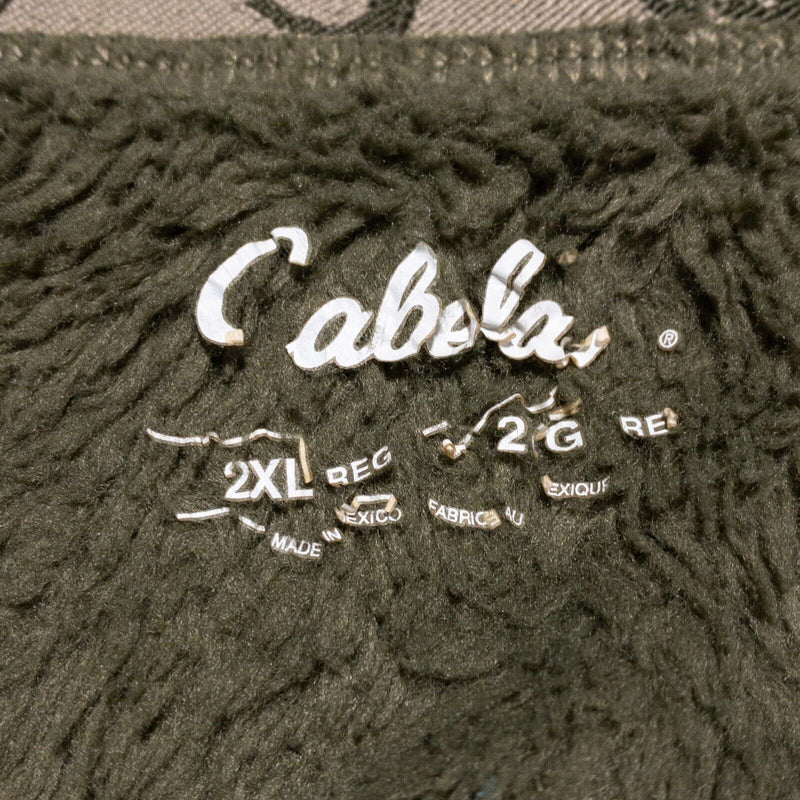 Cabela's Sherpa Fleece Pants Men's 2XL Polartec Base Layer Stirrup Green Brown