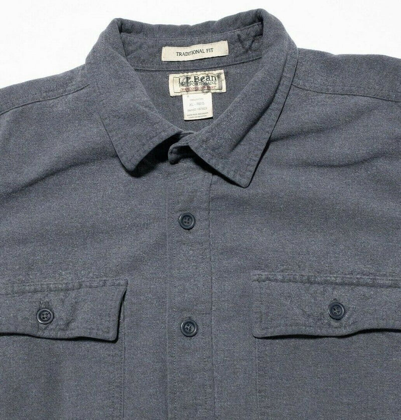 L.L. Bean Chamois Shirt Men's XL Traditional Fit Charcoal Heather Gray Flannel